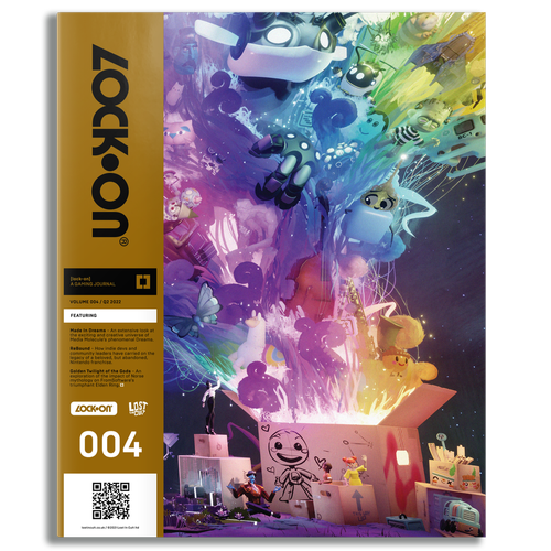 The front cover of Lock-On 004, featuring Dreams. Jen helped to pull together a tonne of words and curated community creations with her team for this issue.